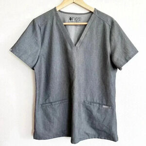 Figs Casma Graphite Gray Scrub Top Scrubs Size M